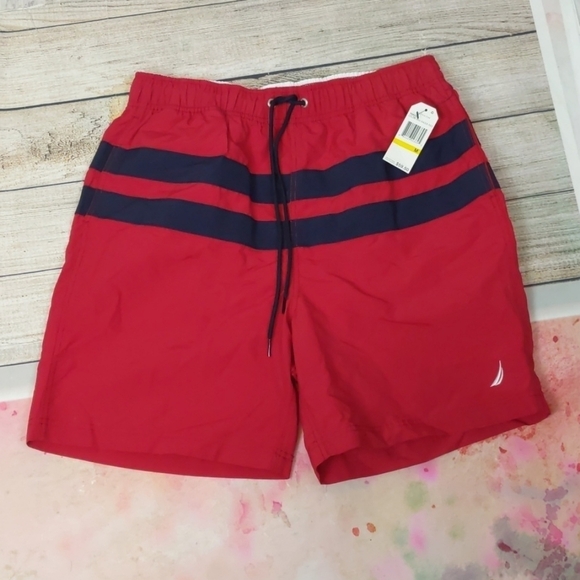 Nautica red swim trunks size medium - Picture 2 of 4